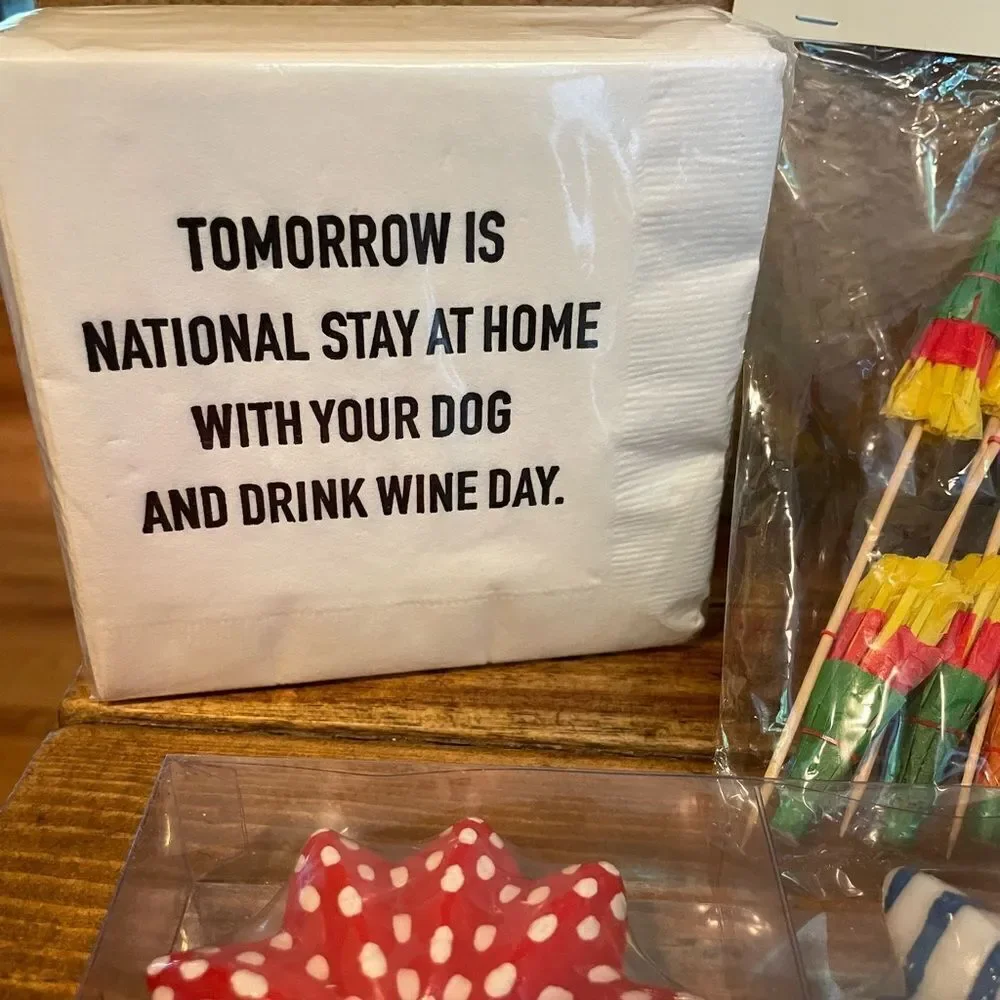 PARTY Crate & Barrel Floating Candles Pier One Umbrella Drink Sticks Napkins